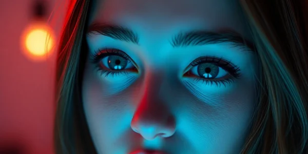 AI girlfriend engaging in a personalized, unfiltered chat with realistic user interface, emphasizing authenticity and intimacy for screen readers.