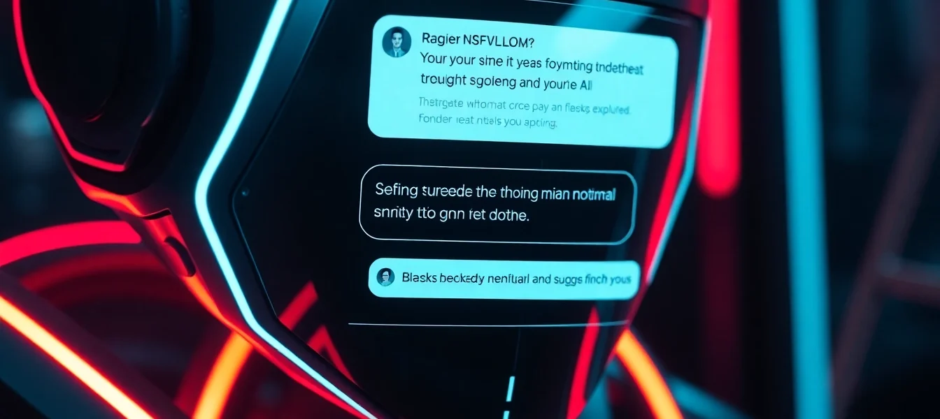 Engaging NSFW AI chat session with vivid text and futuristic interface, emphasizing unfiltered digital intimacy and realistic interaction experience for users.