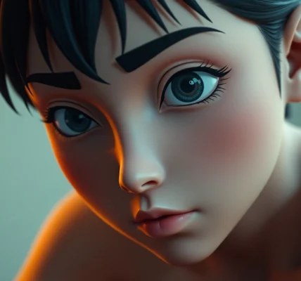 Detailed shot of a hyper-realistic NSFW AI generator-created character with expressive features and cinematic lighting for accessibility.