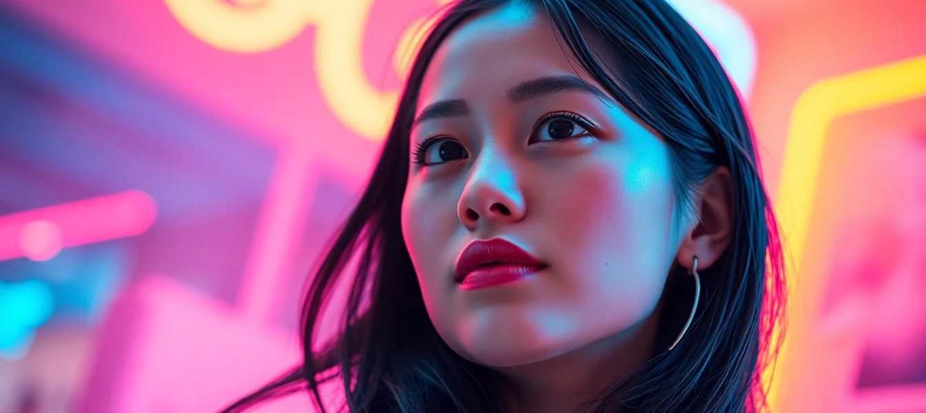 AI girlfriend engaging in realistic conversation, showing emotional connection in a modern digital setting.