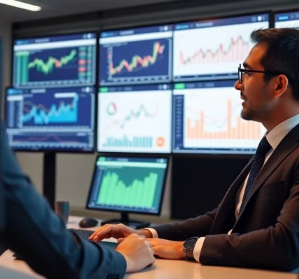 Best Investment Funds UK Expert financial analyst analyzing investment options on screens