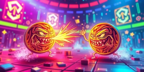 Engaged investors analyzing Angry Pepe Meme Coins with vibrant blockchain visuals to maximize